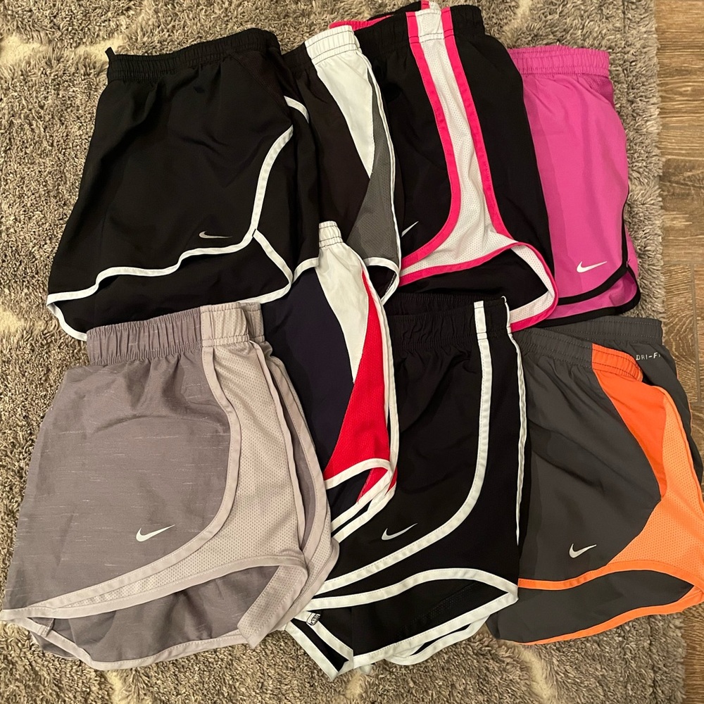 Lot of 8 Nike Dry Fit running shorts